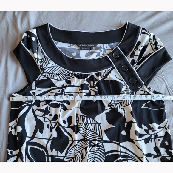 NWOT BCBGMaxAzria Black/White Floral Dress - Picture 4 of 9